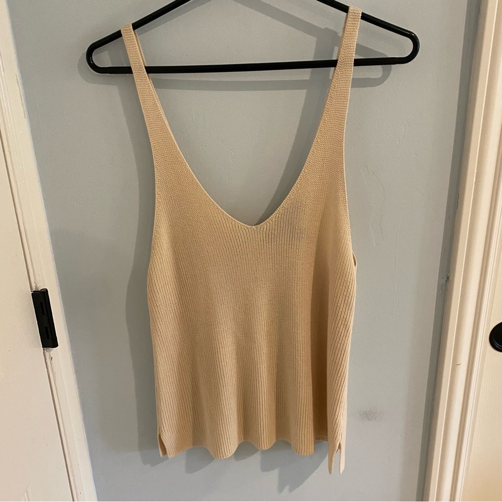 Elegant Cream Knit Tank Top